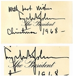 Lyndon B. Johnson Autograph Note Signed as President From Christmas 1968